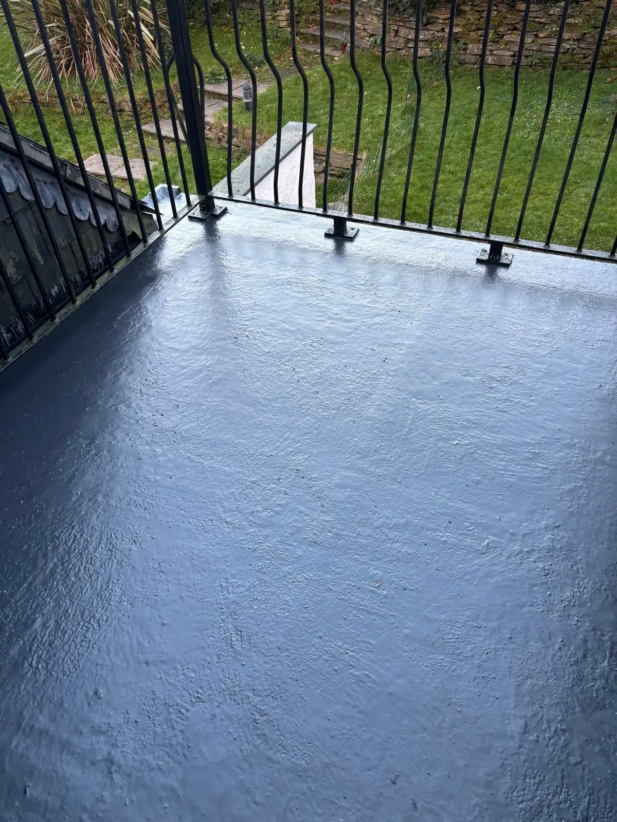 Completed PVC rubber balcony roof surface