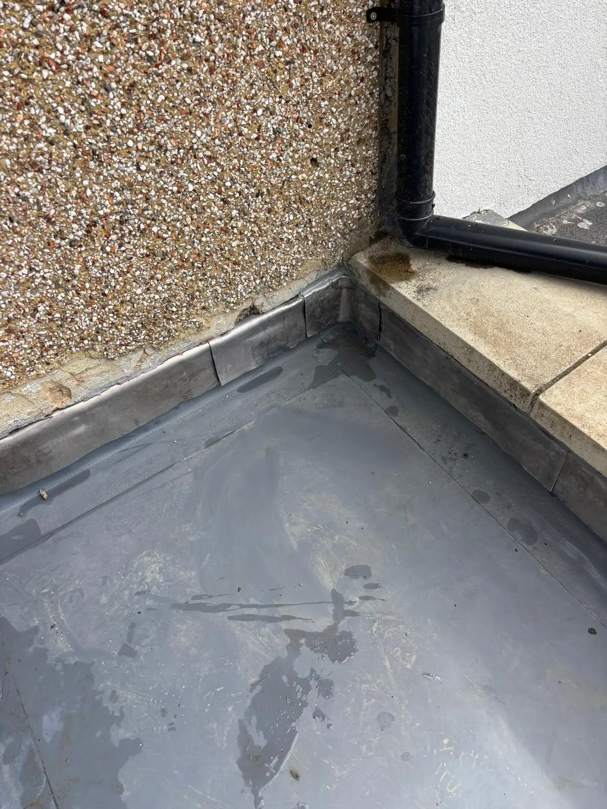 Neatly completed leadwork at a roof junction