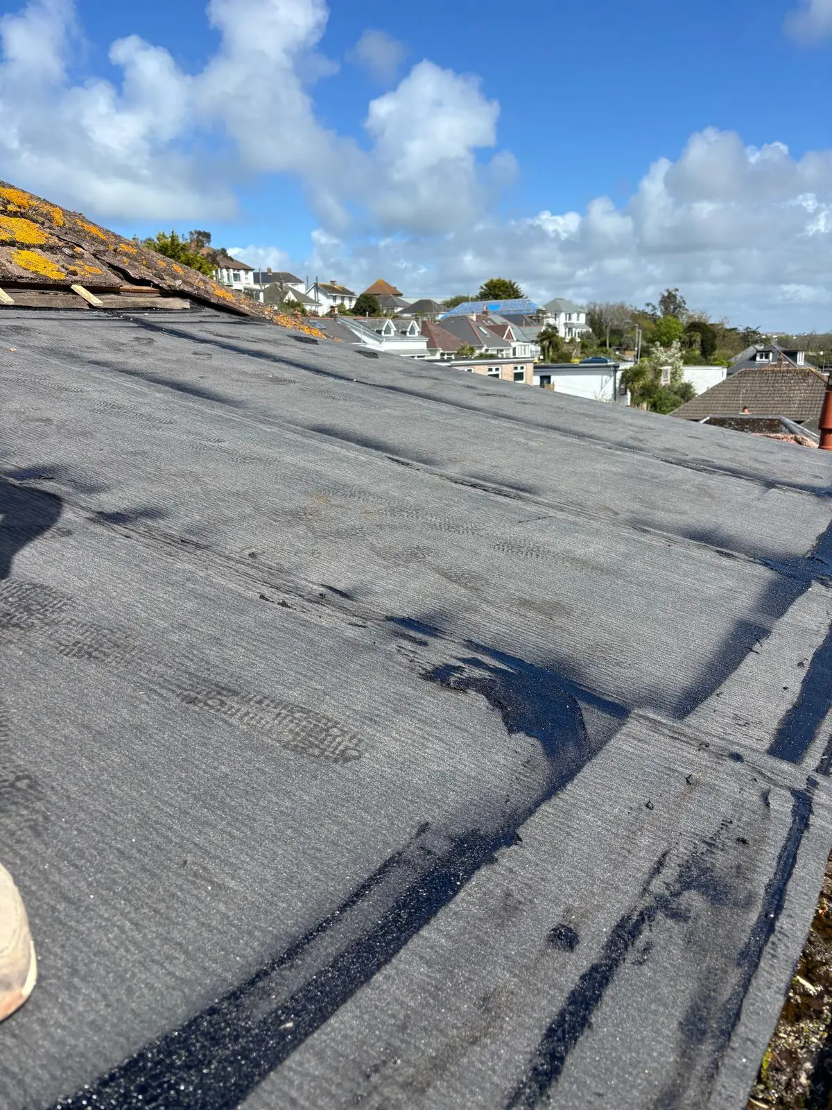 Completed new felt roof covering