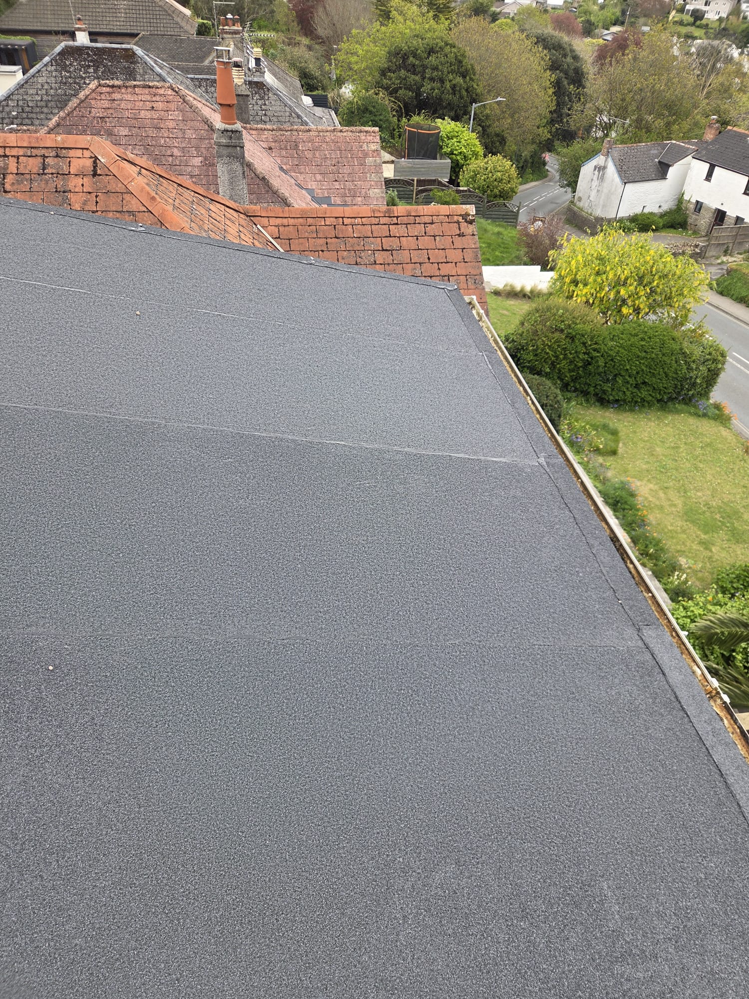 Completed felt flat roof.
