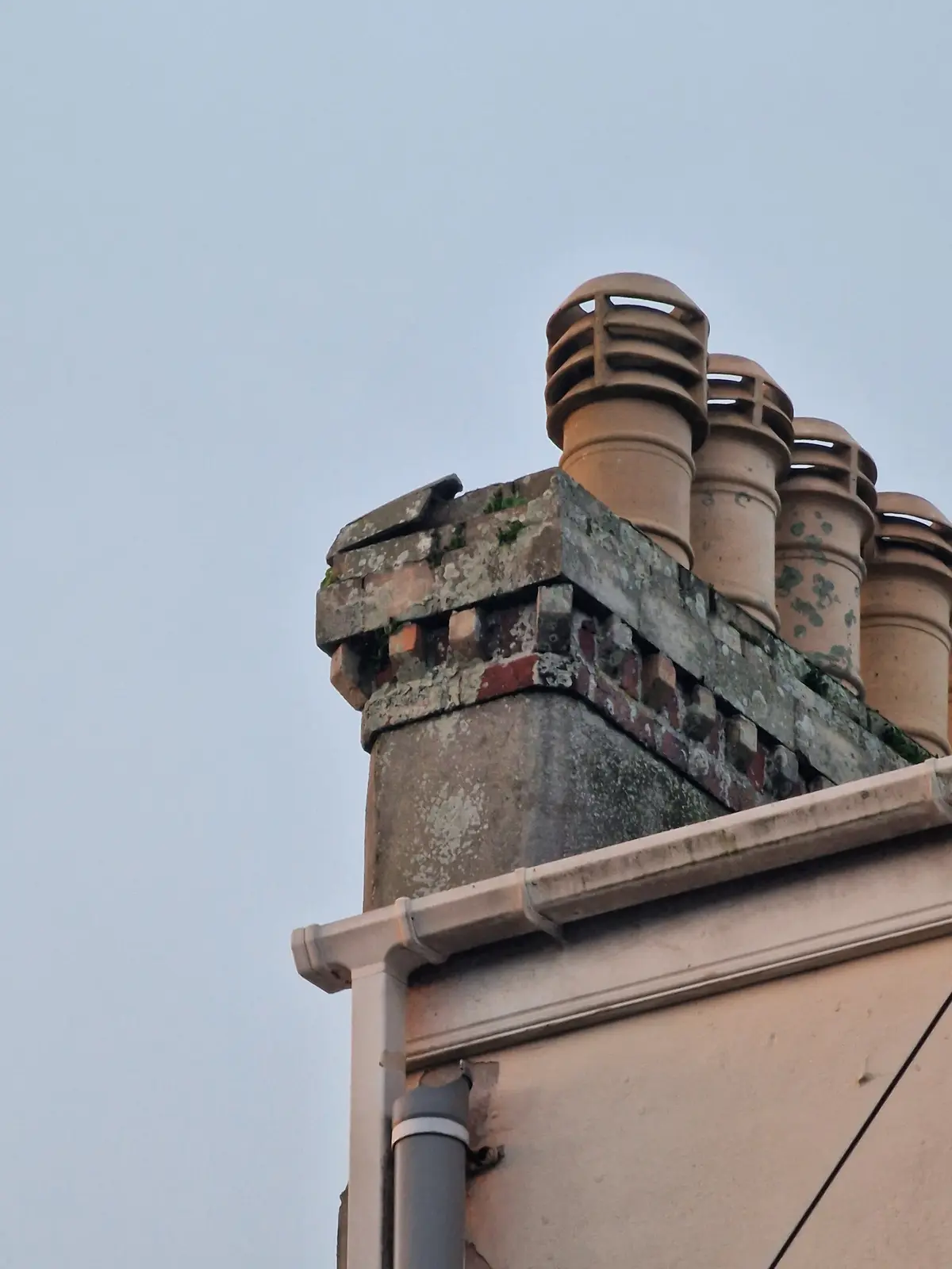 Chimney stack inspected after storm damage